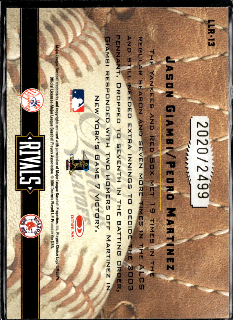 Jason Giambi Pedro Martinez 2004 Donruss Leather & Lumber Rivals 2020/2499