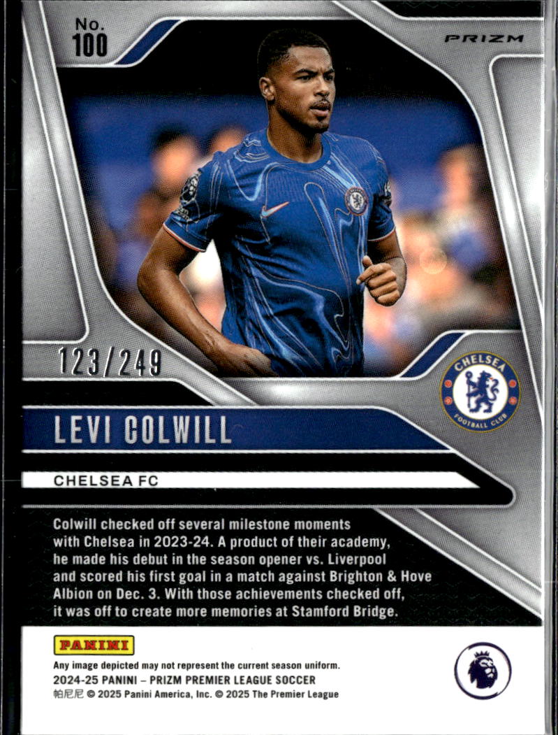 Levi Colwill 2025 Prizm Premier League Purple Mosaic 123/249 Chelsea FC