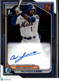 Wilfredo Lara 2024 Bowman Chrome 1st Auto Autograph New York Mets