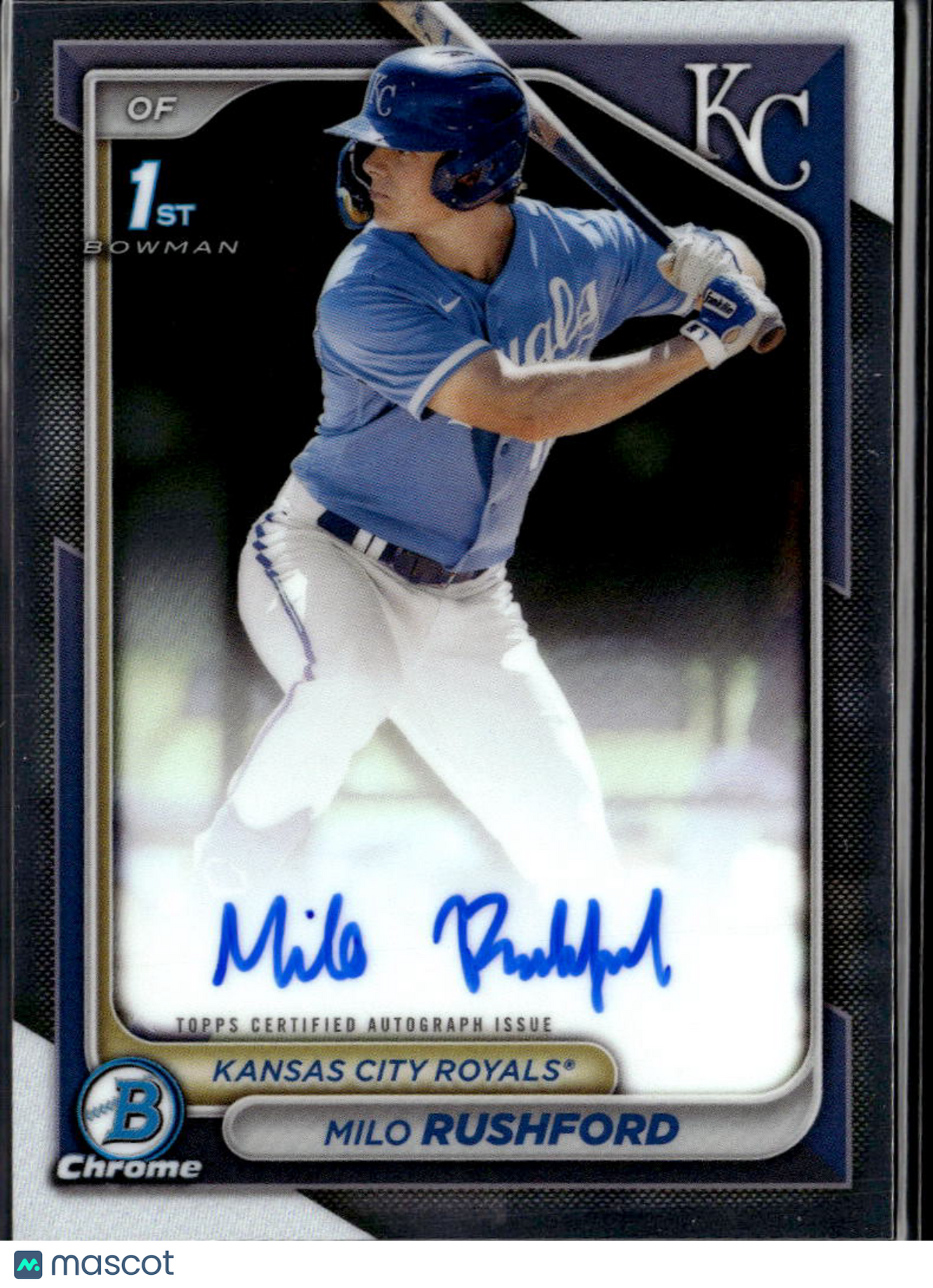 Milo Rushford 2024 Bowman Chrome 1st Auto Autograph Kansas City Royals