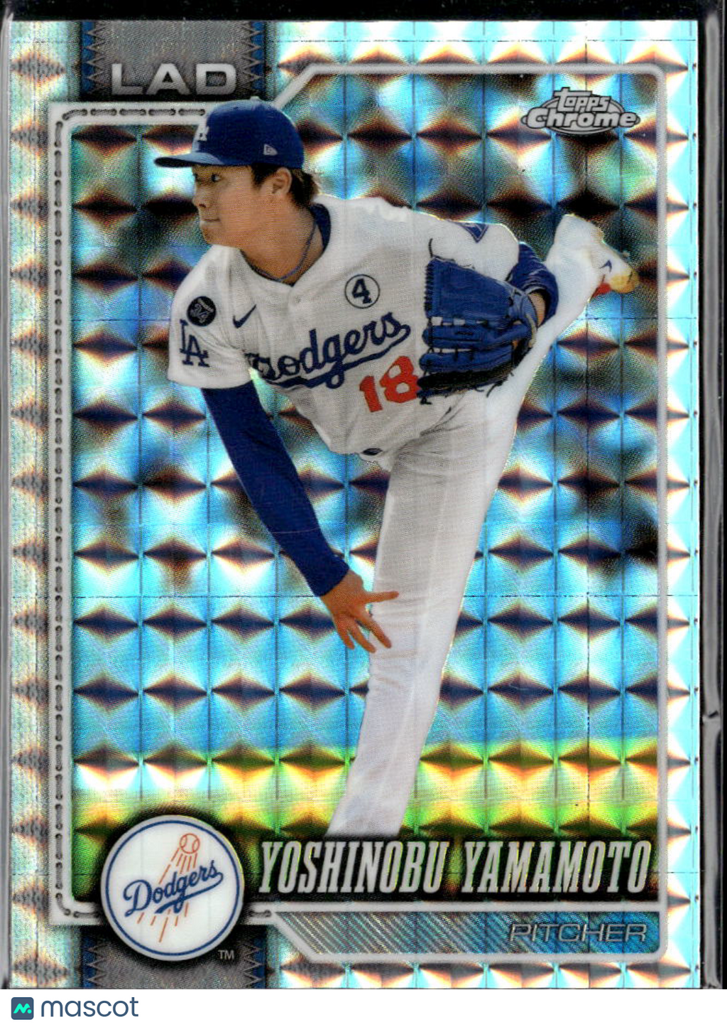 Yoshinobu Yamamoto 2026 Topps Chrome Geometric Refractor Los Angeles Dodgers