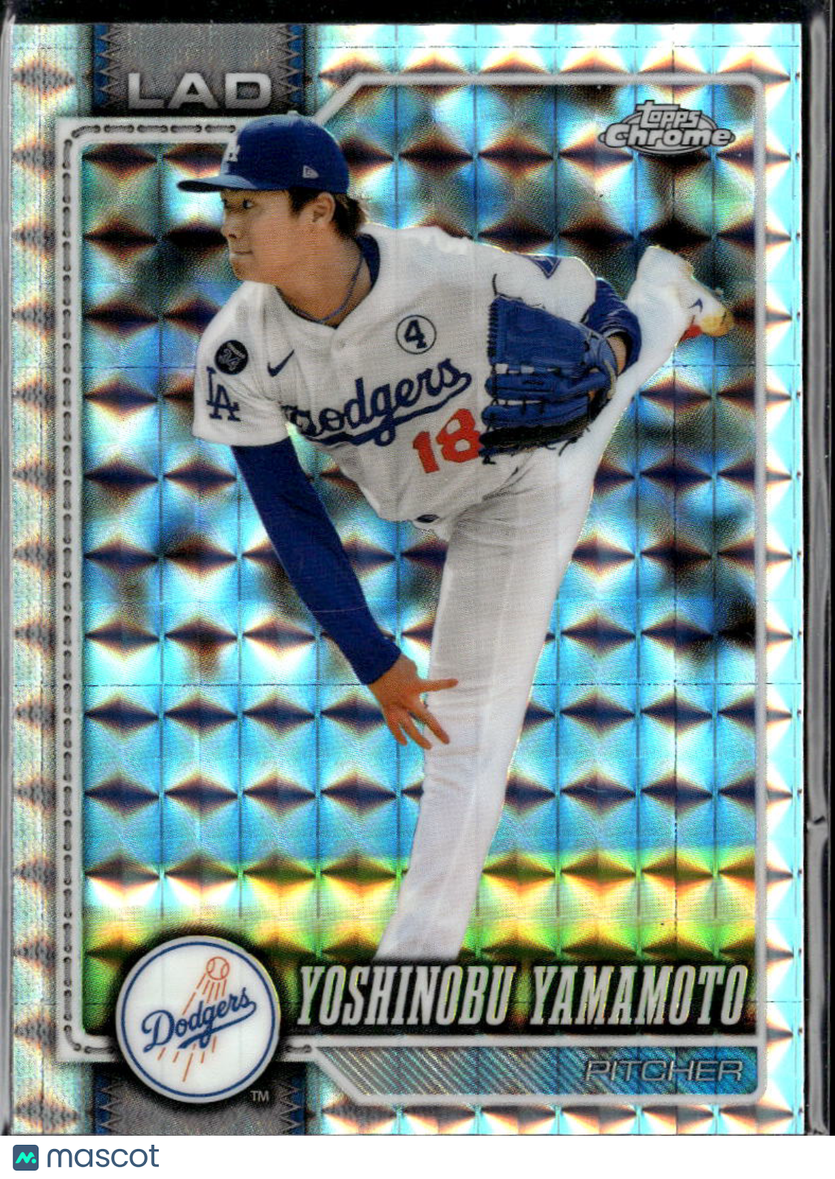 Yoshinobu Yamamoto 2026 Topps Chrome Geometric Refractor Los Angeles Dodgers