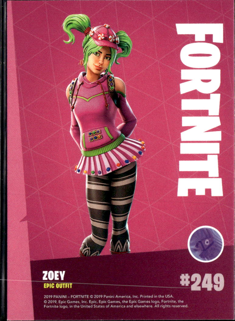 Zoey 2019 Panini Fortnite Series 1 Epic Outfit #249
