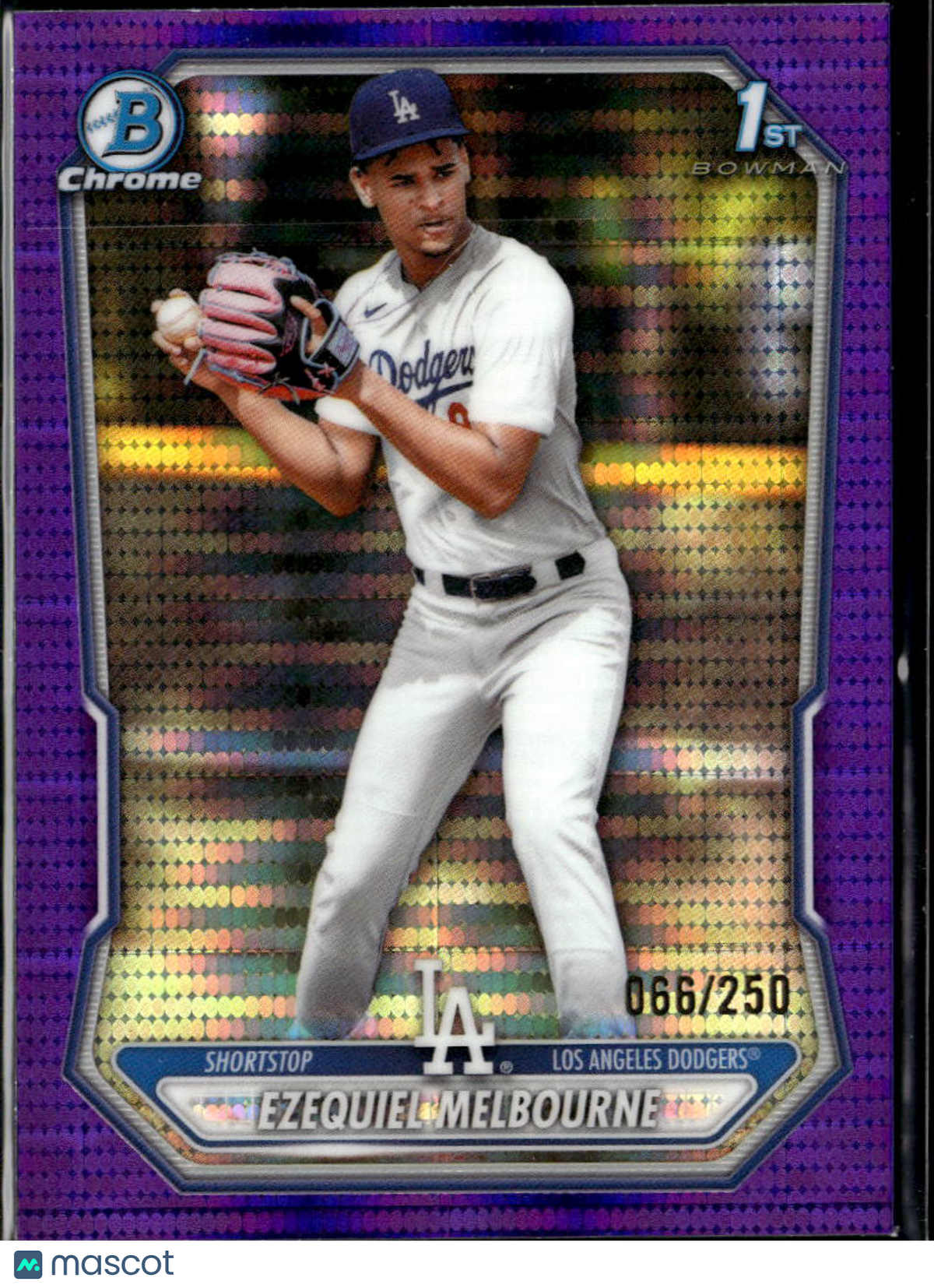 Ezequiel Melbourne 2026 Bowman Chrome 1st Purple Pulsar /250 Los Angeles Dodgers
