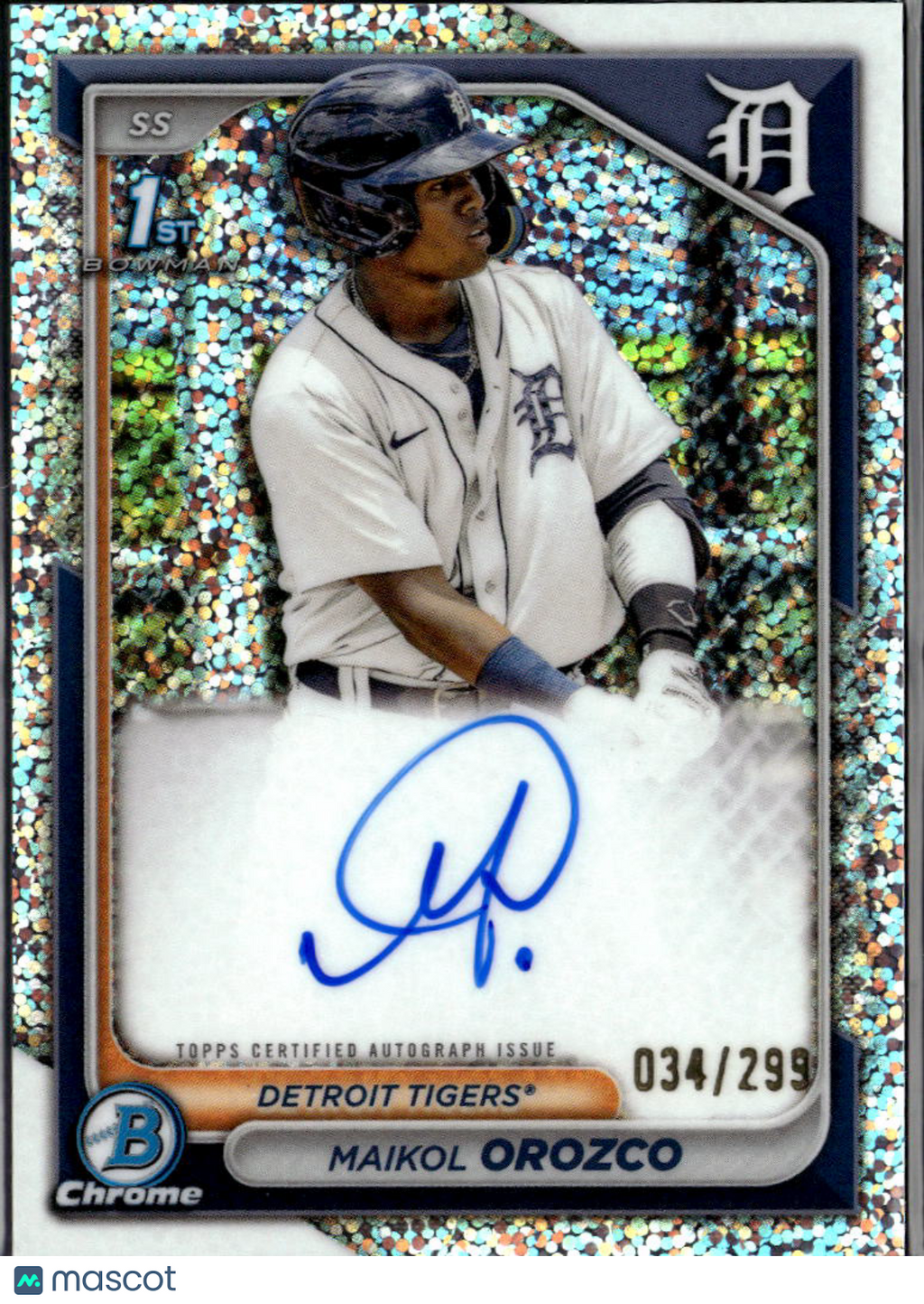 Maikol Orozco 2024 Bowman Chrome 1st Auto Autograph 34/299 Detroit Tigers