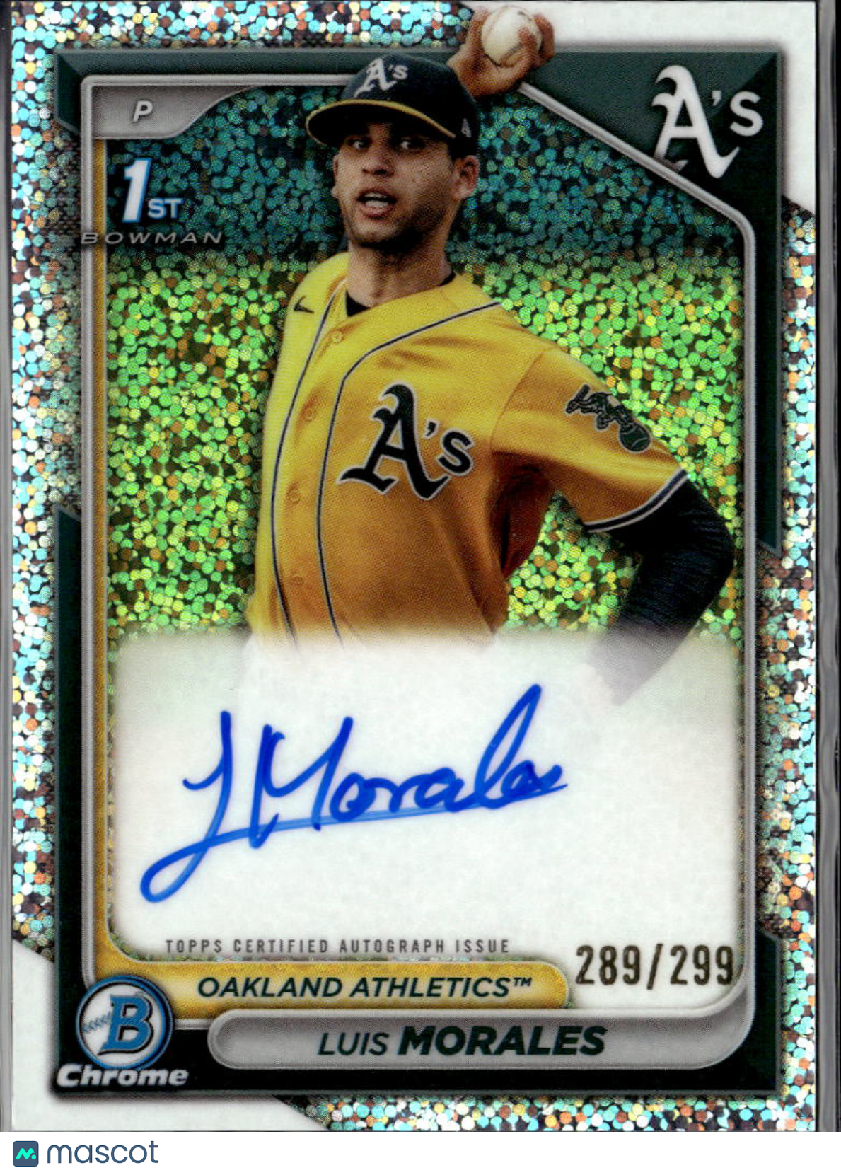 Luis Morales 2024 Bowman Chrome 1st Auto Autograph 289/299 Oakland Athletics