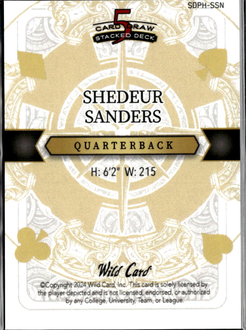 Shedeur Sanders 2024 Wild Card 5 Rookie RC Colorado Browns 2/5