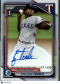 Emiliano Teodo 2024 Bowman Chrome 1st Auto Autograph /499 Texas Rangers