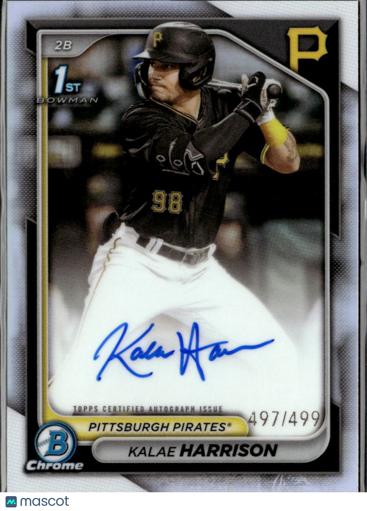 Kalae Harrison 2024 Bowman Chrome 1st Auto Autograph 497/499 Pittsburgh Pirates