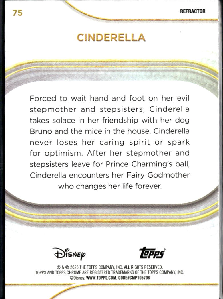 Cinderella 2025 Topps Chrome Disney Refractor #75