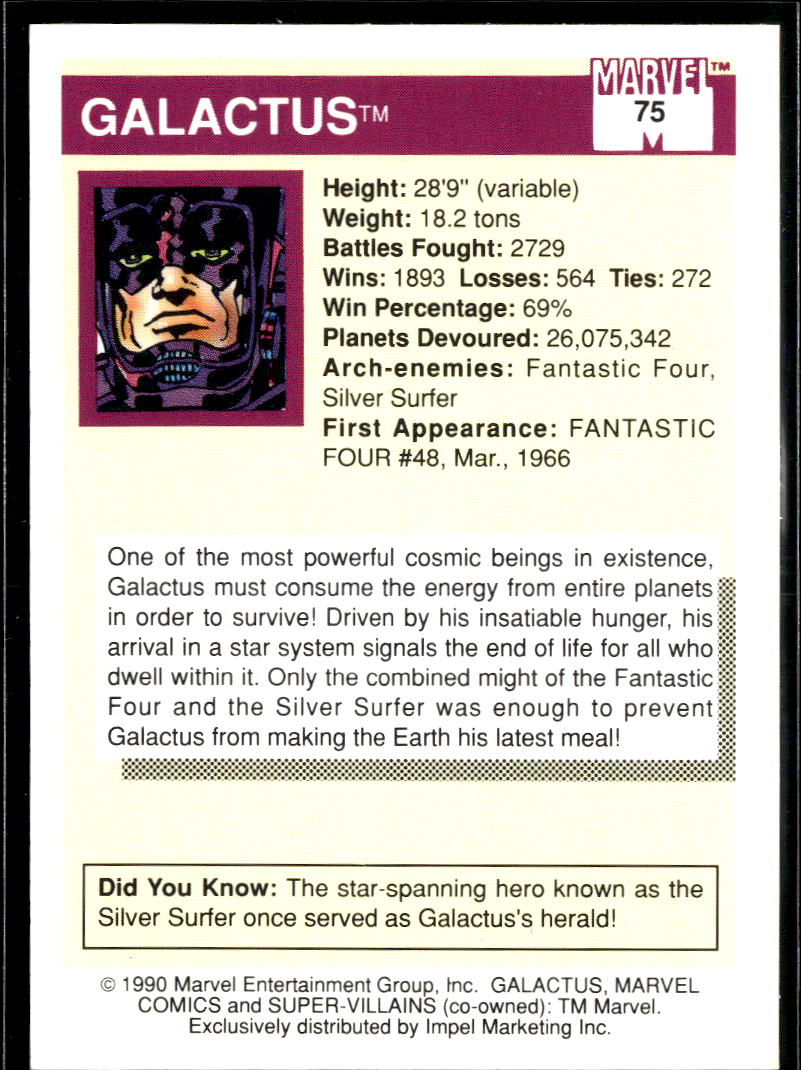 Galactus 1990 Marvel Universe #75