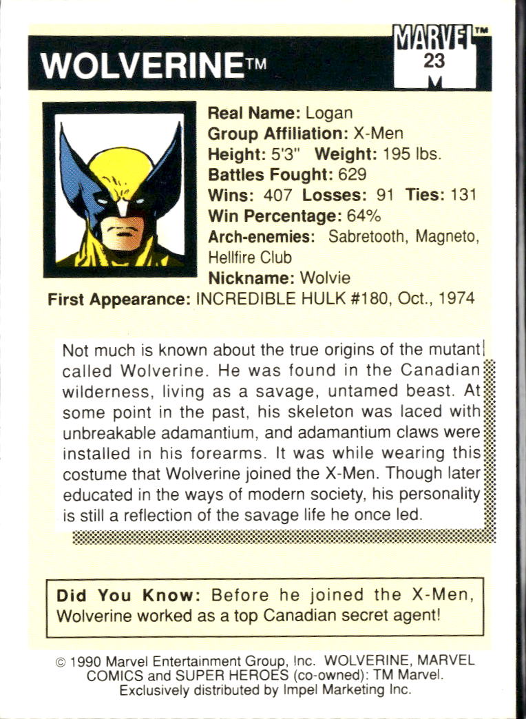 Wolverine 1990 Marvel Comics Super Heroes #23