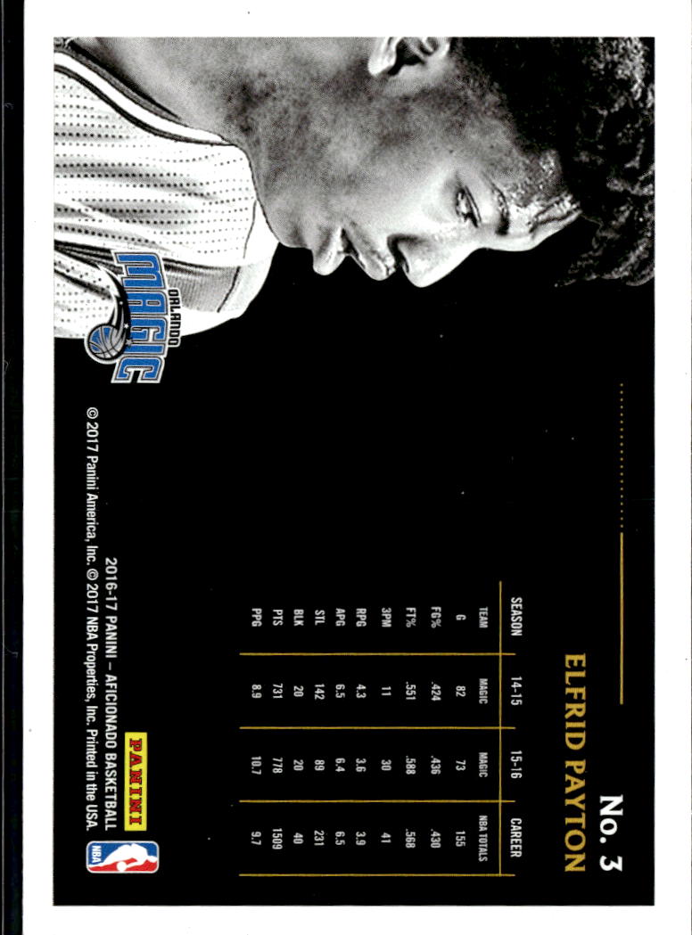 Elfrid Payton 2017 Panini Aficionado Artist's Proof Orlando Magic