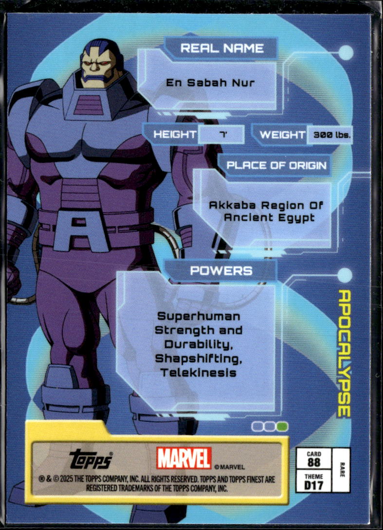 Apocalypse 2025 Topps Finest X-Men RARE Insert #88