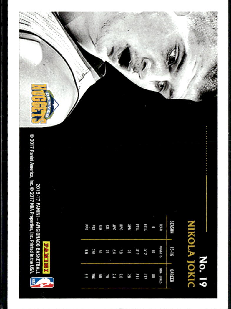Nikola Jokic 2016-17 Panini Aficionado Denver Nuggets