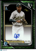 Darling Fernandez 2024 Bowman Chrome 1st Auto Autograph 95/99 Oakland Athletics