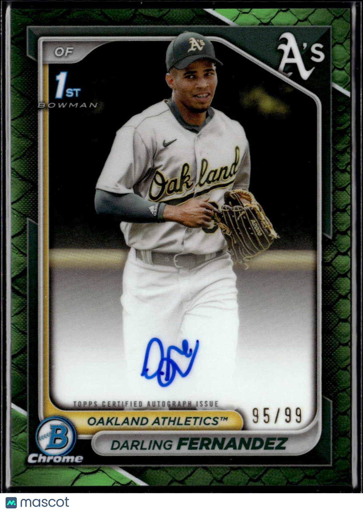 Darling Fernandez 2024 Bowman Chrome 1st Auto Autograph 95/99 Oakland Athletics