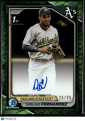 Darling Fernandez 2024 Bowman Chrome 1st Auto Autograph 26/99 Oakland Athletics