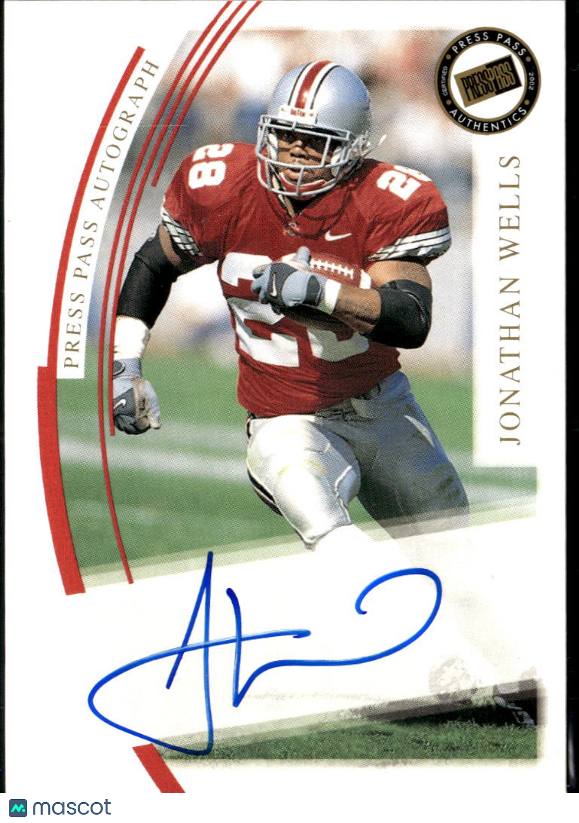 Jonathan Wells 2002 Press Pass Auto Autograph RC Rookie Ohio State Buckeyes