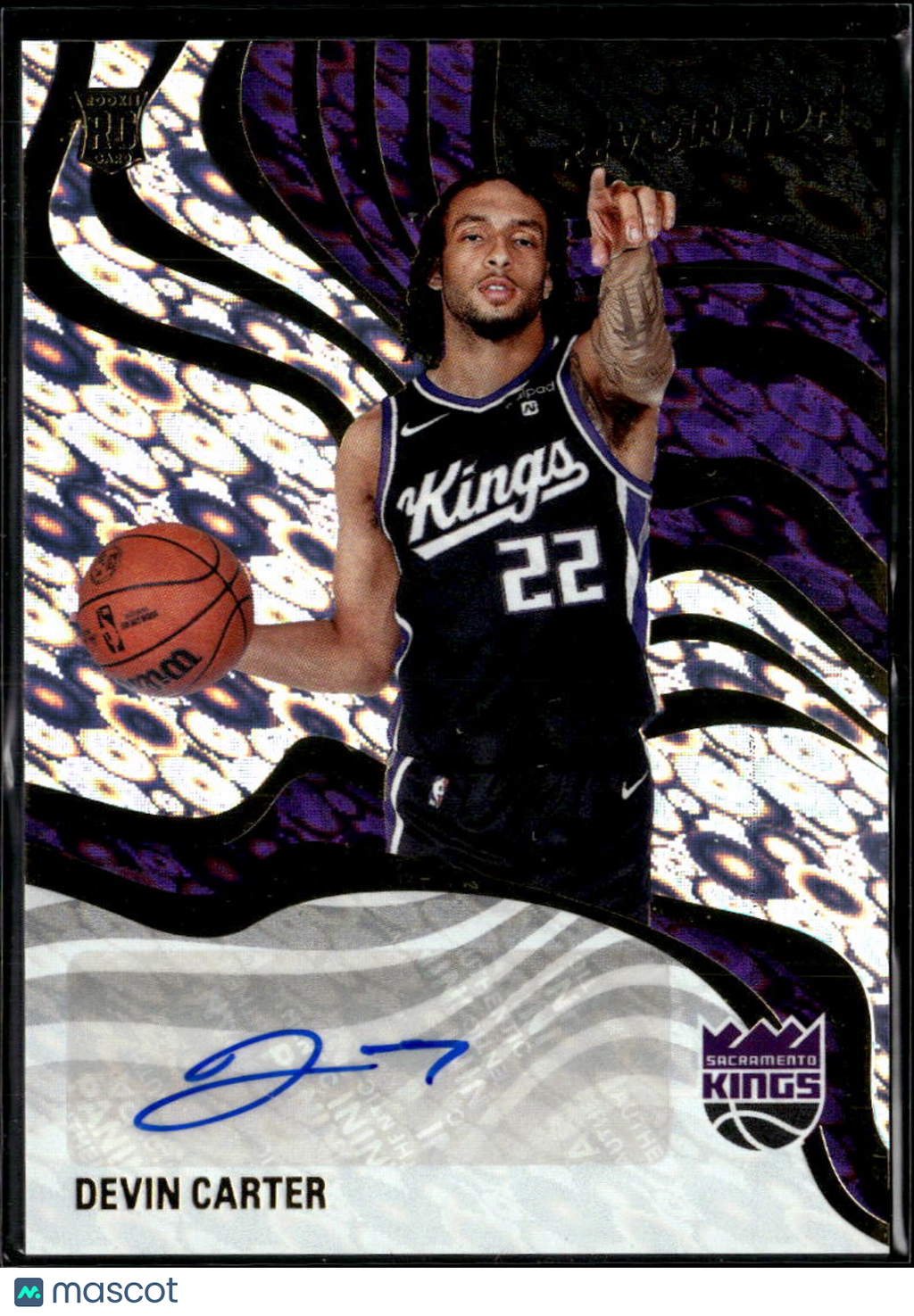 Devin Carter 2024-25 Revolution Auto Autograph RC Sacramento Kings
