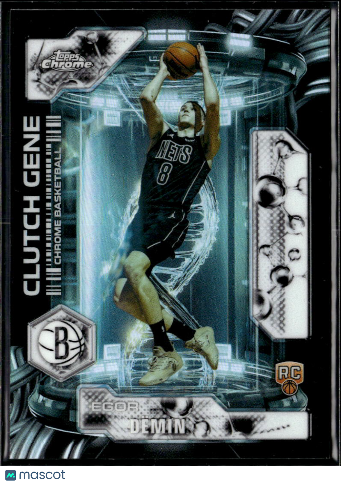 Egor Demin 2026 Topps Chrome Clutch Gene Refractor RC Brooklyn Nets