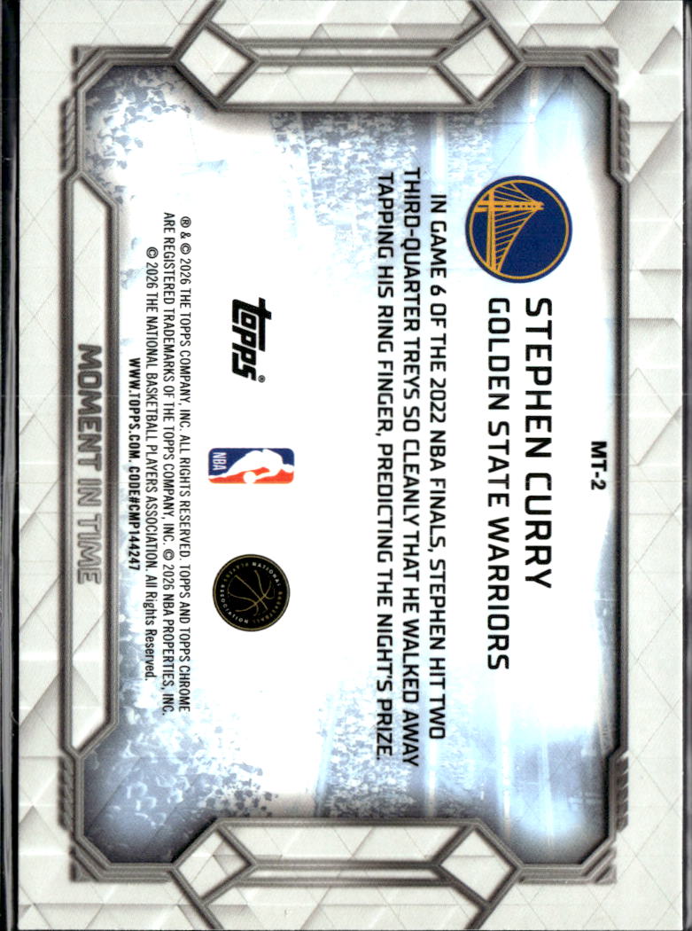 Stephen Curry 2026 Topps Chrome Moment in Time Golden State Warriors