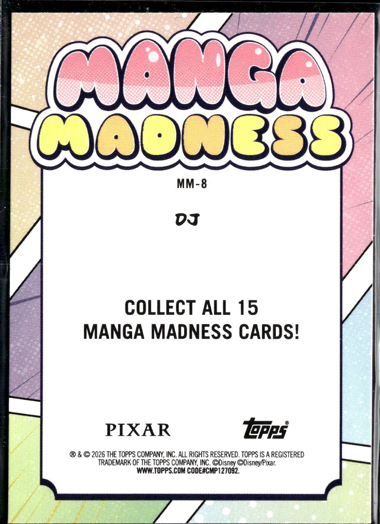 DJ 2026 Topps Pixar Manga Madness Insert #MM-8