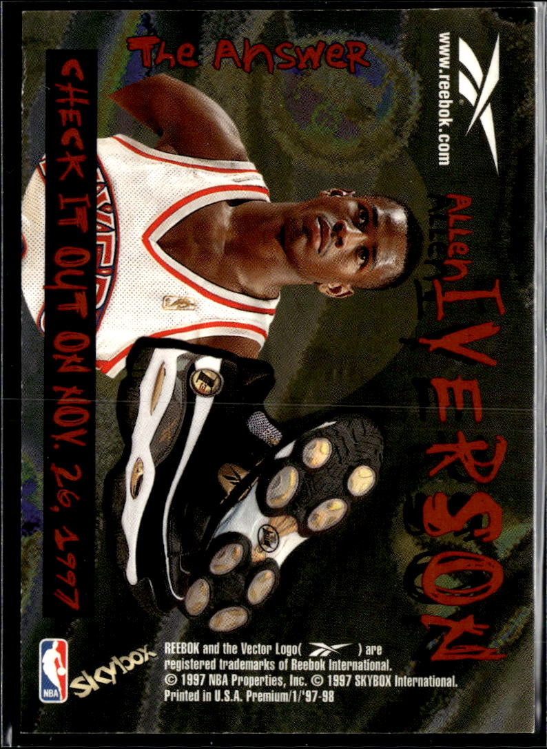 Allen Iverson 1997 SkyBox Premium Reebok Philadelphia 76ers