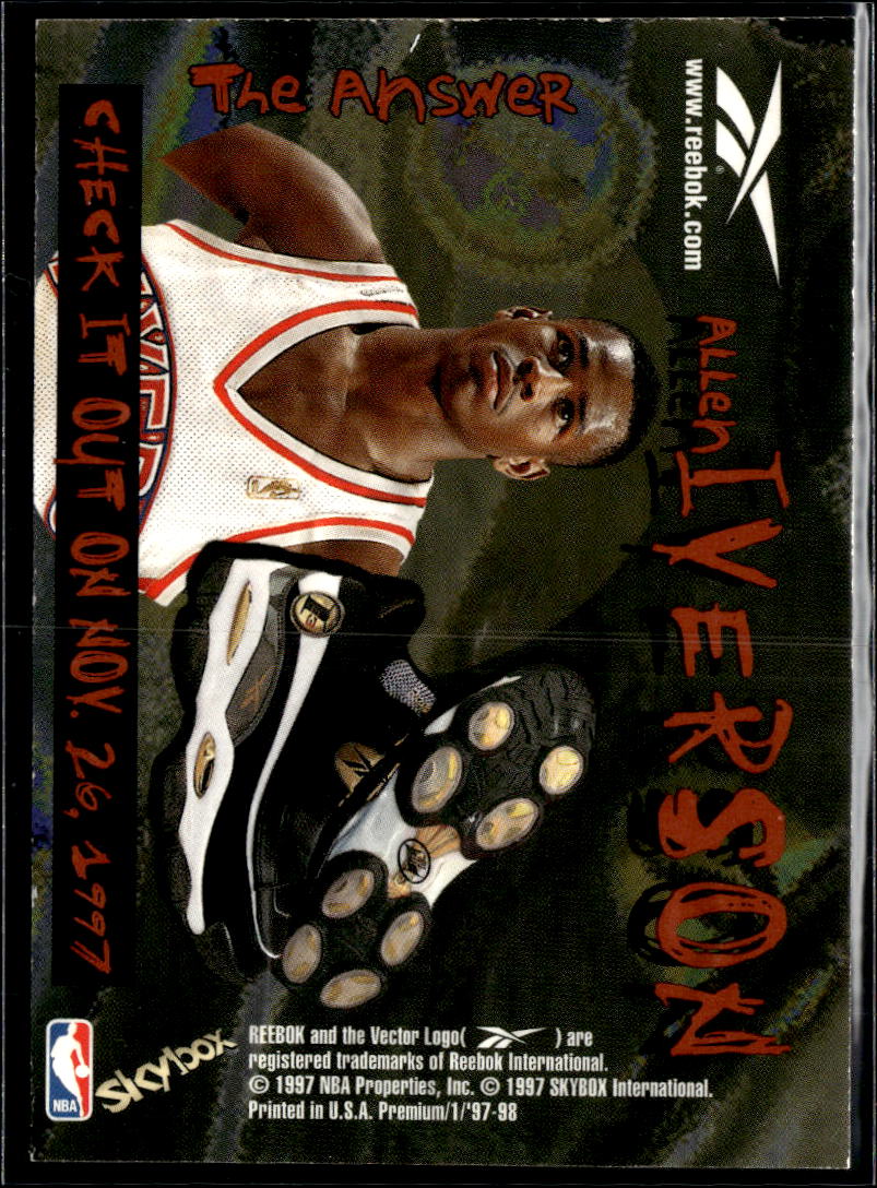 Allen Iverson 1997 SkyBox Premium Reebok Philadelphia 76ers