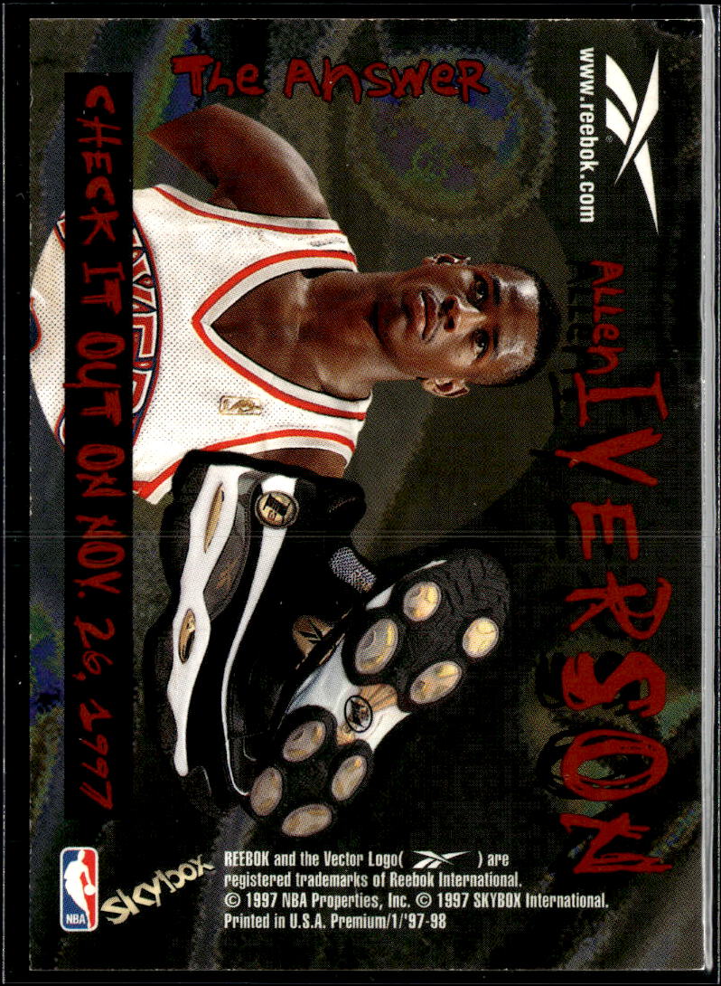 Allen Iverson 1997 SkyBox Premium Reebok Philadelphia 76ers