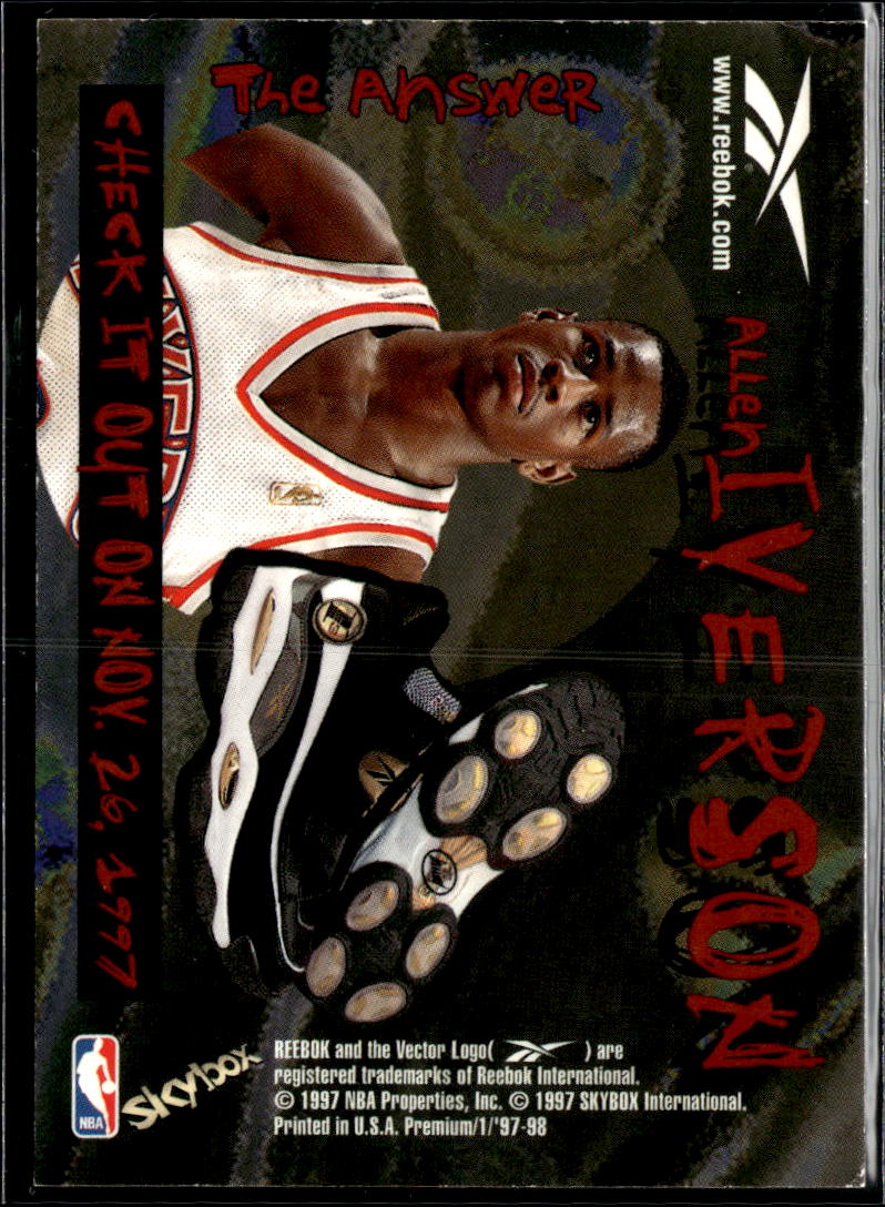 Allen Iverson 1997 SkyBox Premium Reebok Philadelphia 76ers