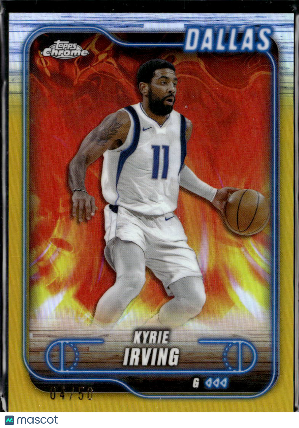 Kyrie Irving 2025 Topps Chrome GOLD Refractor 4/50 Dallas Mavericks