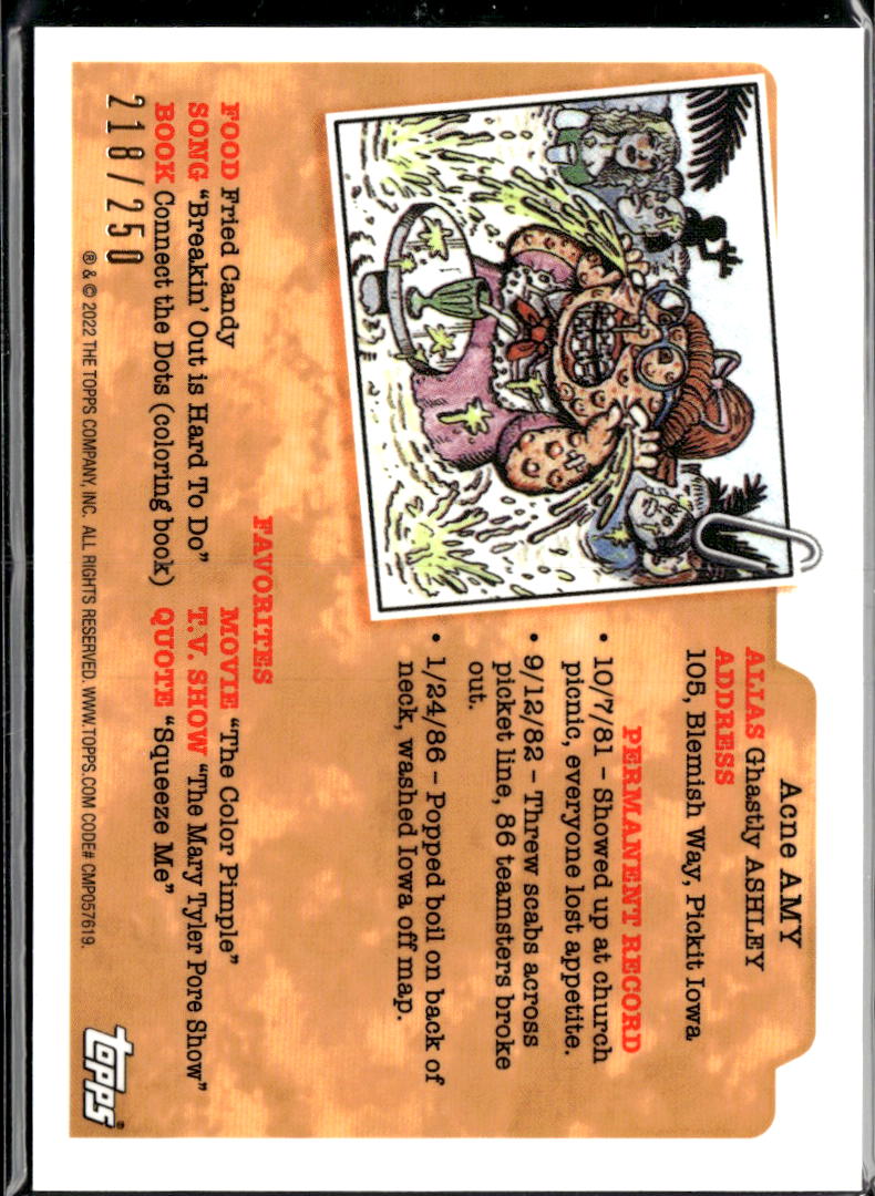 Ultra Violet 2022 Topps Garbage Pail Kids Purple Refractor 218/250 #202a