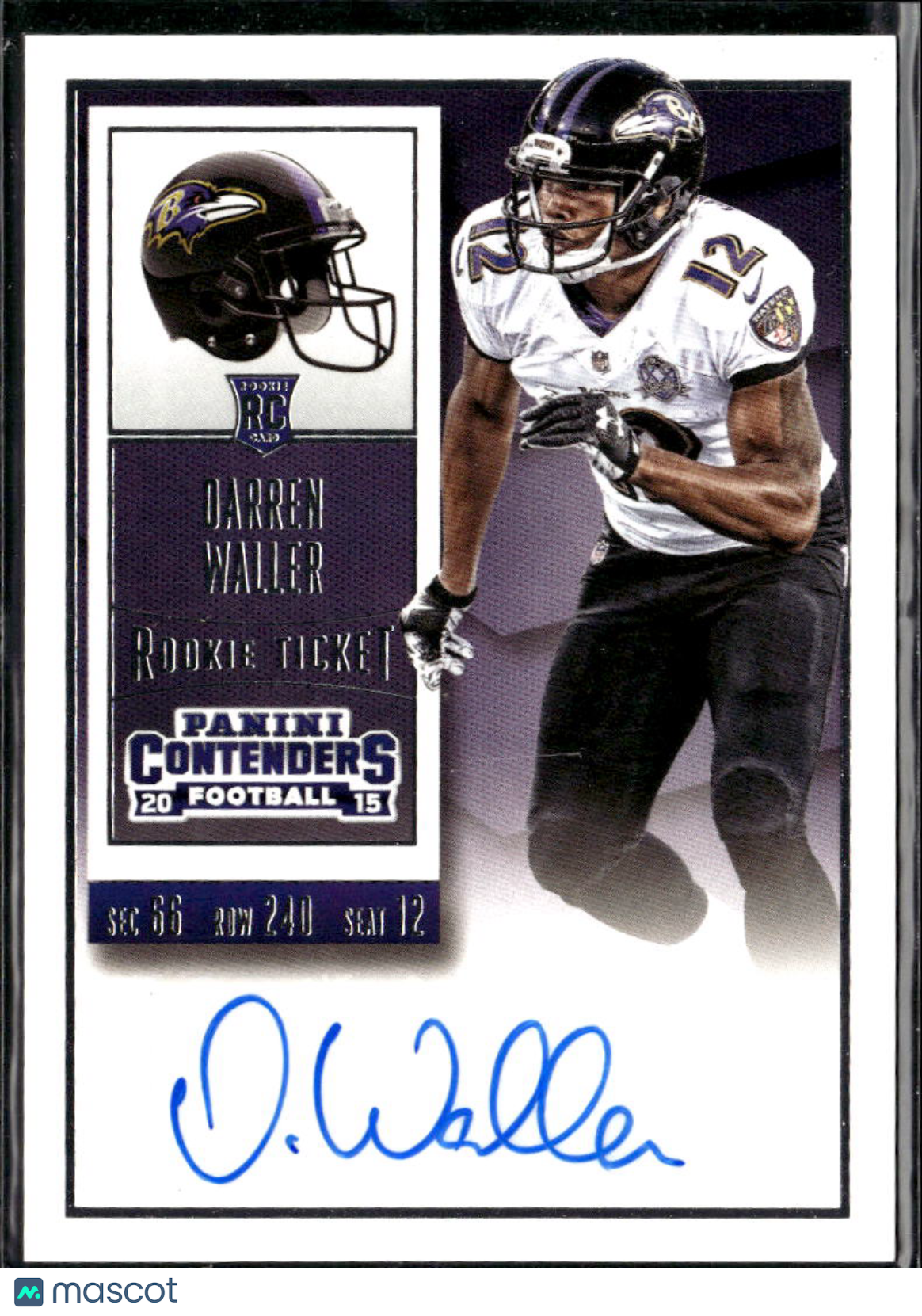 Darren Waller 2015 Contenders Auto Autograph Rookie RC Baltimore Ravens
