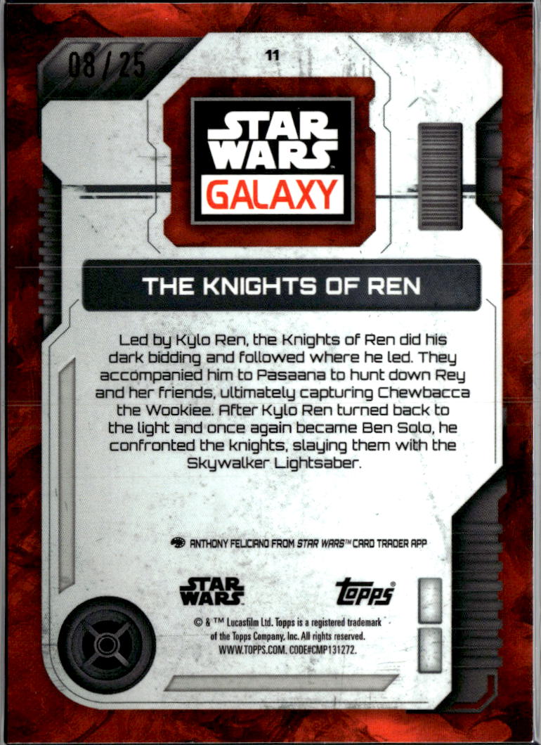 The Knights Of Ren 2026 Topps Star Wars Galaxy Orange Refractor 8/25 #11