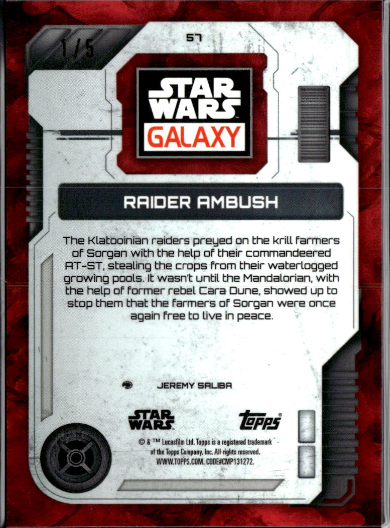 Raider Ambush 2026 Topps Star Wars Galaxy RED Logofractor 1/5 #57