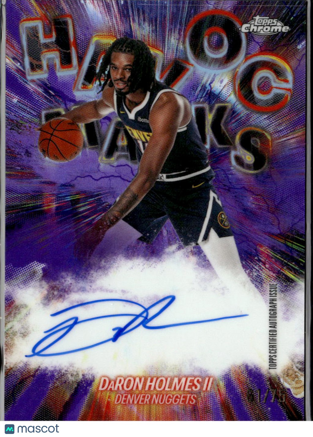 DaRon Holmes II 2026 Topps Chrome Update Auto Autograph 61/75 Denver Nuggets
