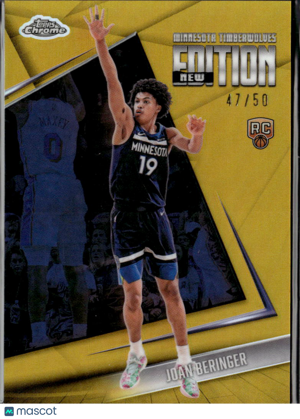 Joan Beringer 2026 Topps Chrome Update GOLD Refractor RC 47/50 Timberwolves