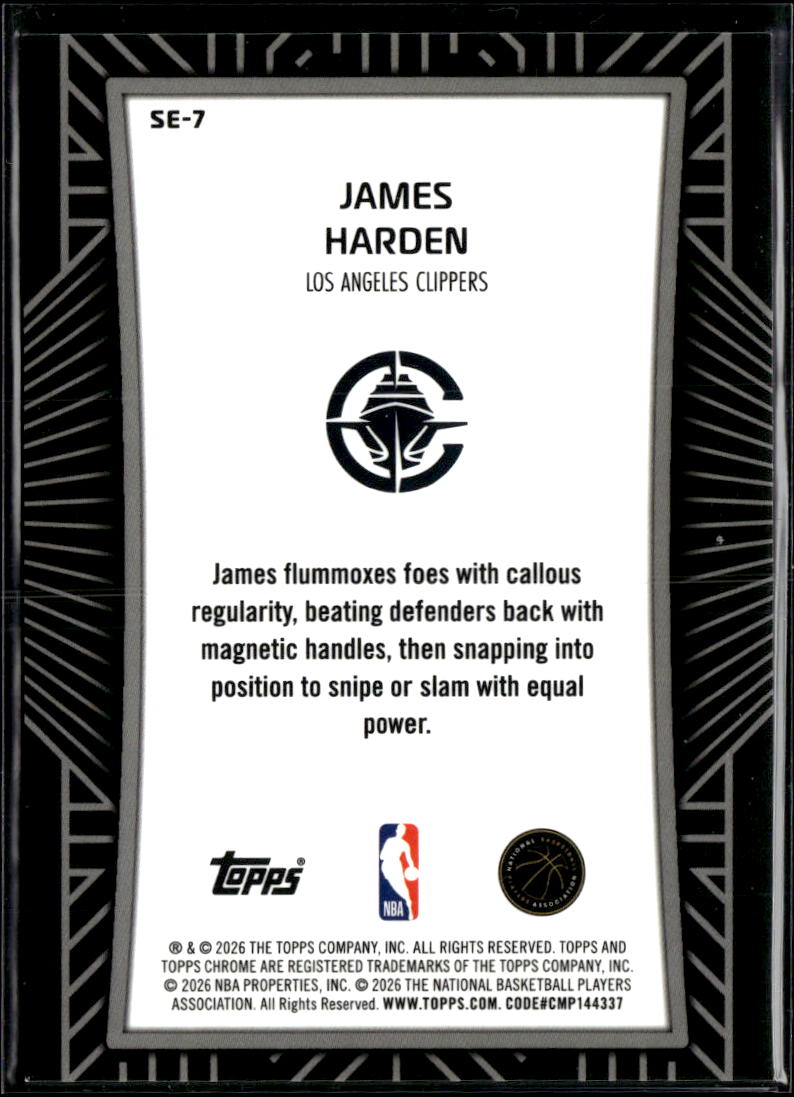 James Harden 2026 Topps Chrome Shadow Etch SSP CASE HIT Los Angeles Clippers