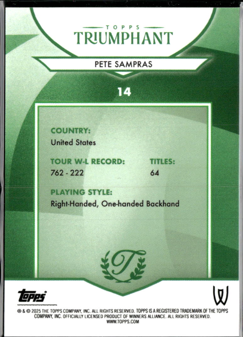 Pete Sampras 2025 Topps Triumphant Tennis 17/25