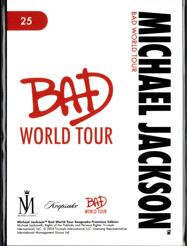 Michael Jackson 2025 Super Products Keepsake Bad World Tour Premiere Edition #25