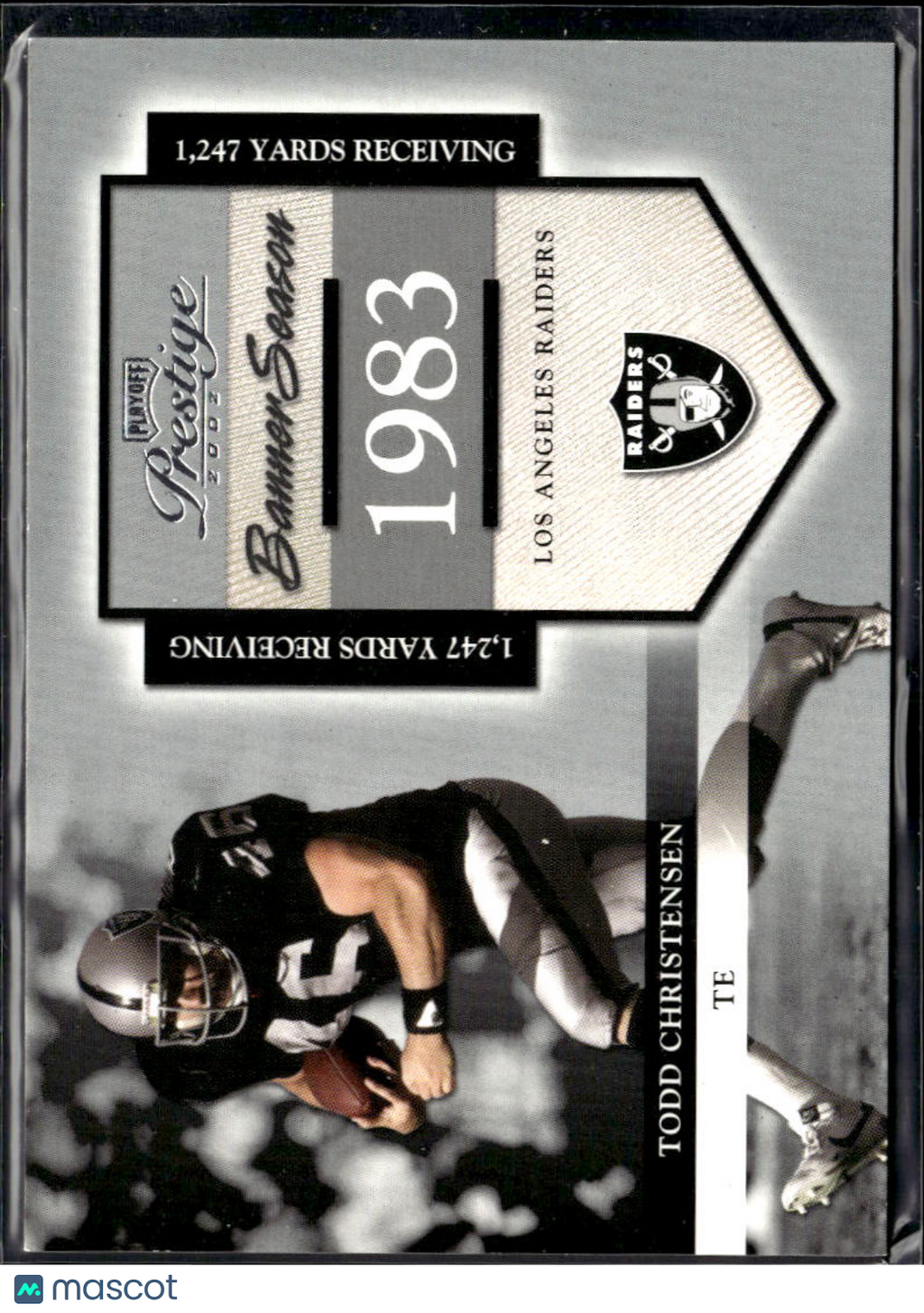 Todd Christensen 2002 Playoff Prestige Banner Season 1622/1983 Oakland Raiders