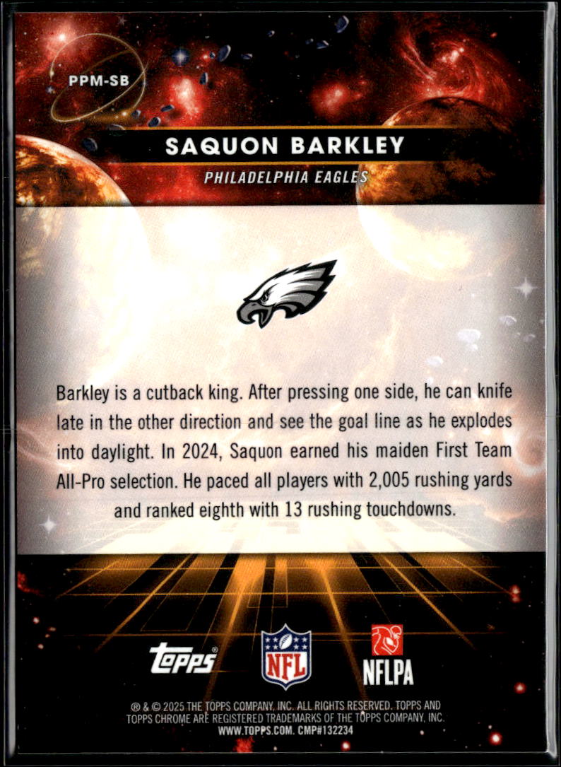 Saquon Barkley 2025 Topps Chrome Cosmic Mercury CASE HIT Philadelphia Eagles