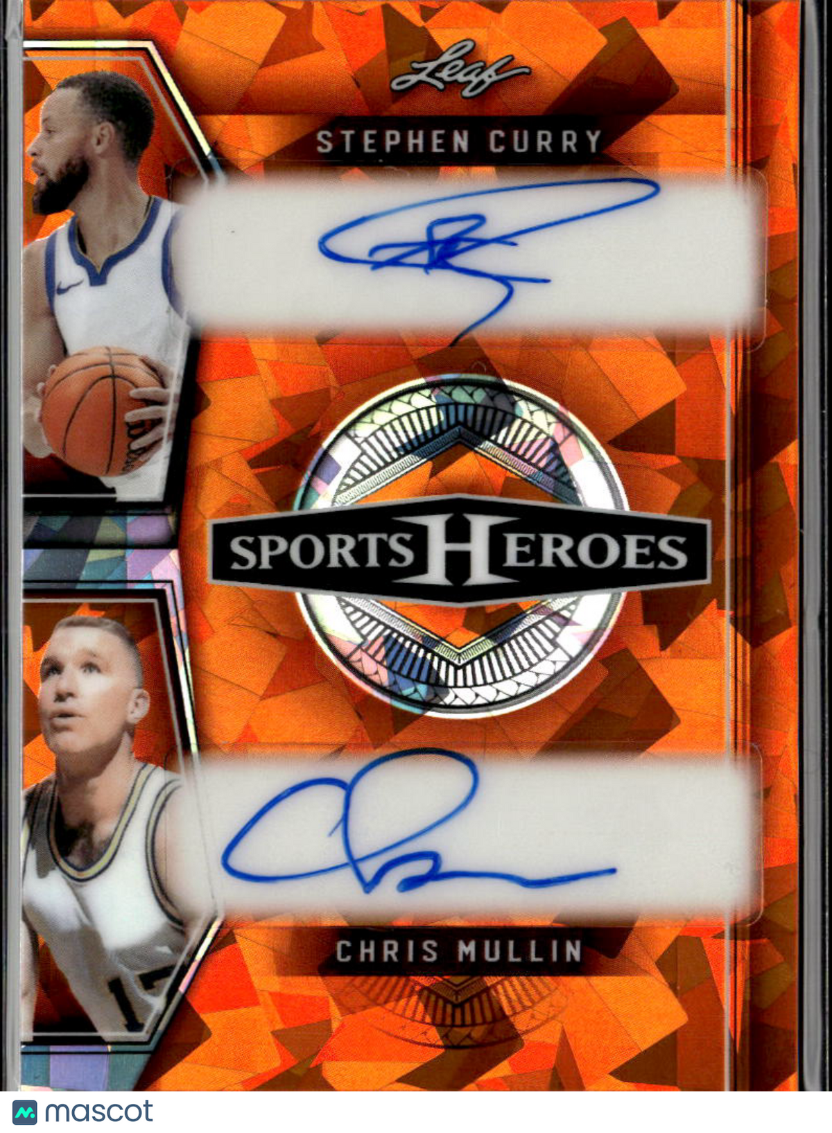 Stephen Curry Chris Mullin 2025 Leaf Sports Heroes Auto Autograph Warriors 4/6