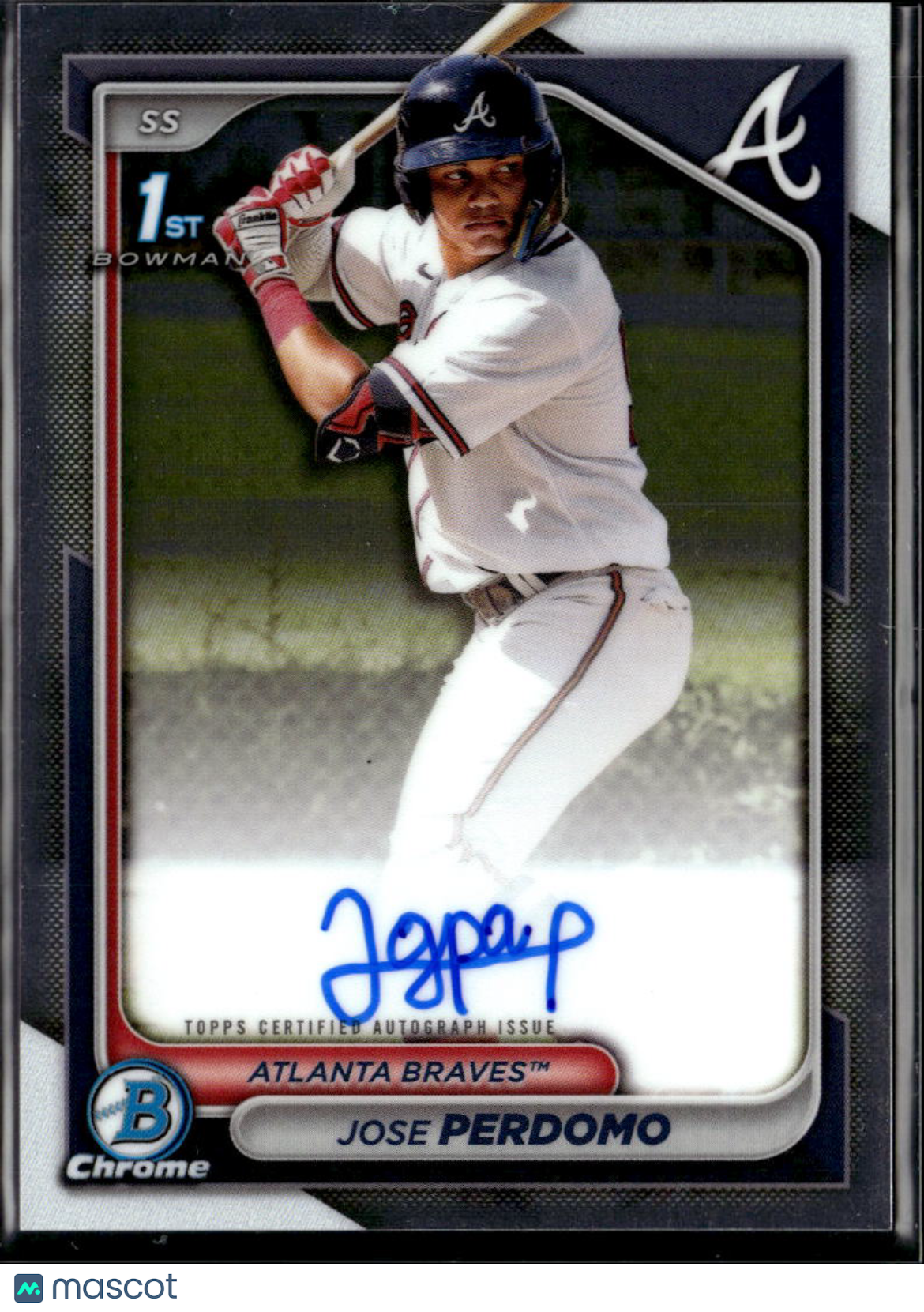 Jose Perdomo 2024 Bowman Chrome 1st Auto Autograph Atlanta Braves