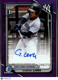 Gabriel Lara 2024 Bowman Chrome 1st Auto Autograph 248/250 New York Yankees
