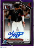 Yassel Soler 2024 Bowman Chrome 1st Auto Autograph 214/250 Arizona Diamondbacks