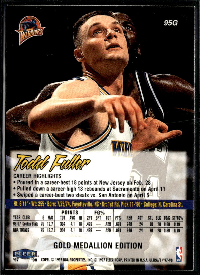 Todd Fuller 1997 Fleer Ultra Gold Medallion Edition Golden State Warriors