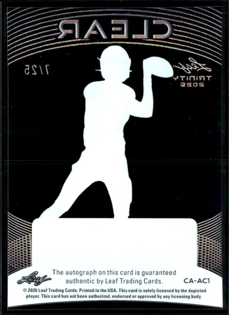 Austan Cristiaan 2026 Leaf Trinity Clear Auto Autograph 7/25