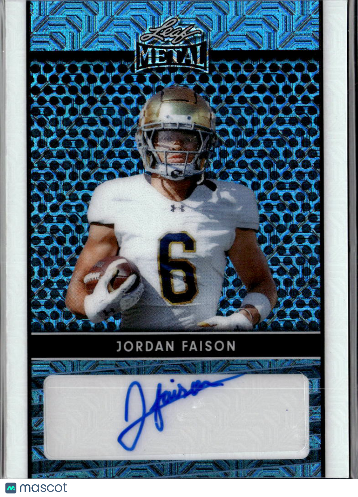 Jordan Faison 2024 Leaf Metal Auto Autograph RC Notre Dame 27/60